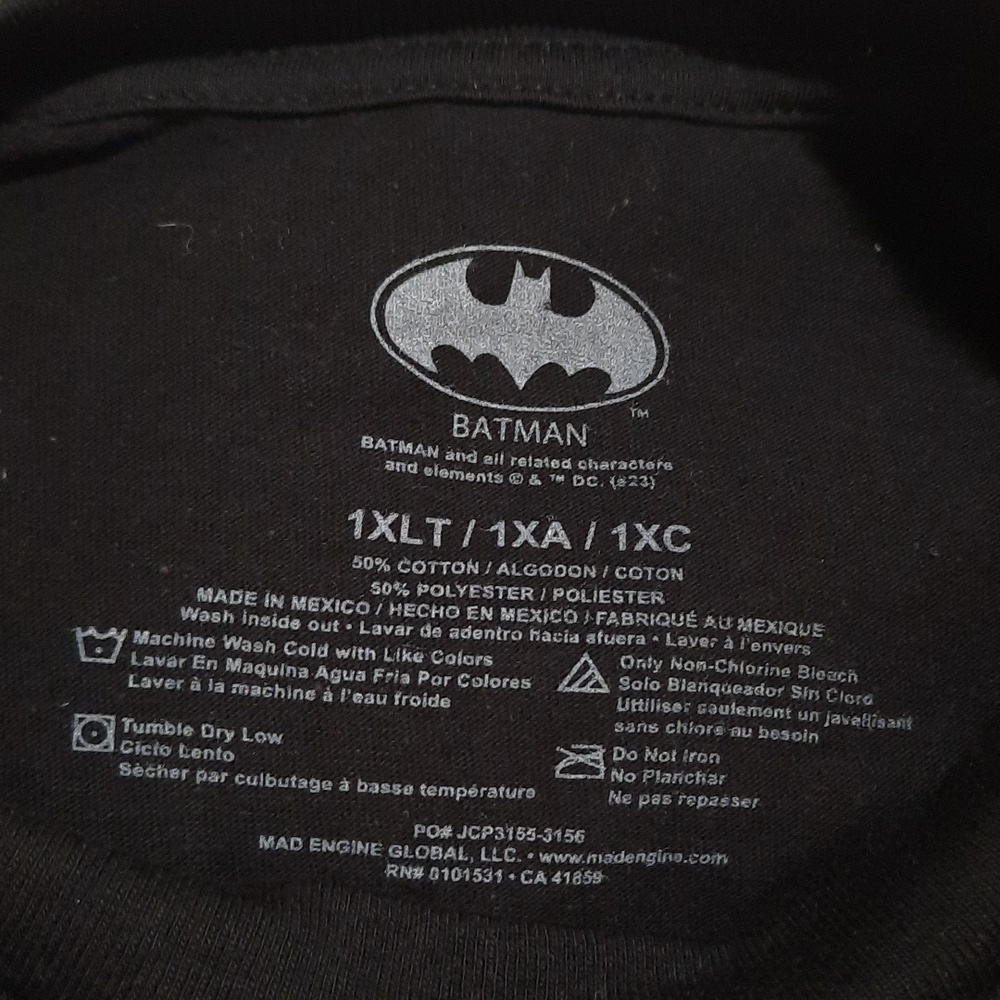 Batman Black Tee with Multicolor Logo - Picture 2 of 4